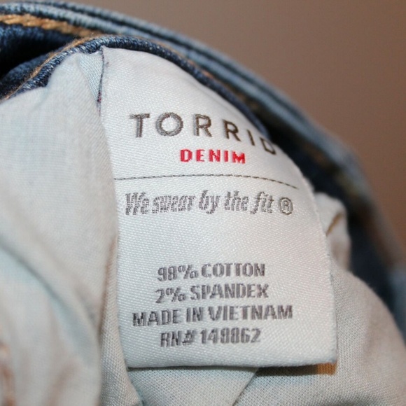 Torrid Skinny Jeans Medium Wash Destruction HW7092 - Picture 5 of 5